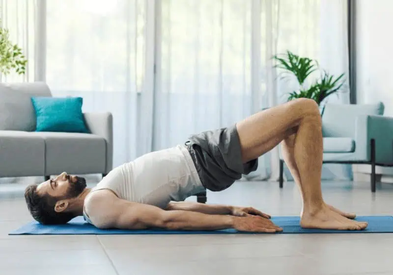 Setu Bandha Sarvangasana tones many muscle groups simultaneously.