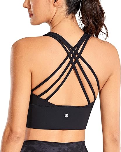 Strappy Longline Yoga Sports Bras for Women