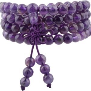 6mm Gemstone Mala Bracelet for Men and Women