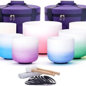 7pc Crystal Singing Bowl Set with Case