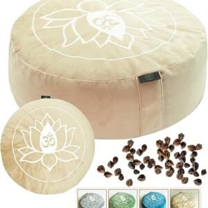 Buckwheat Meditation Cushion with Velvet Cover