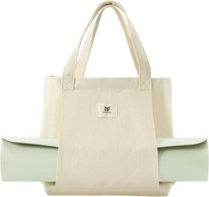 Canvas Tote Bag with Yoga Mat Carrier