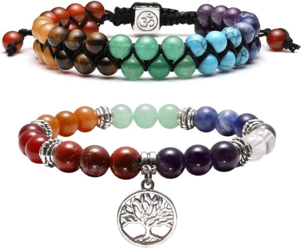 Chakra Gemstone Bracelet Bundle for Yoga