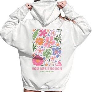 Floral Print Drawstring Hoodie for Women