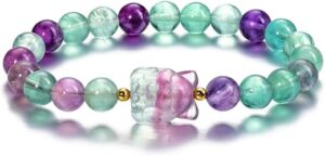 Fluorite Fox Crystal Stretch Bracelet