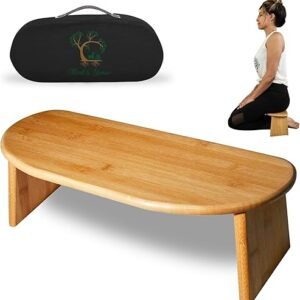 Foldable Bamboo Meditation Bench for Travel