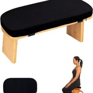 Foldable Bamboo Meditation Bench with Cushion