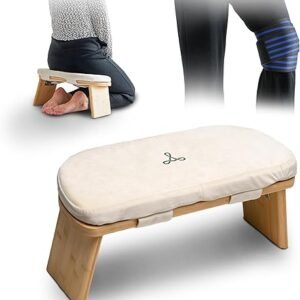 Foldable Bamboo Meditation Bench with Cushion