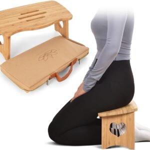 Folding Bamboo Meditation Bench with Chair