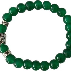 Green Jade Buddha Beads Stretch Bracelet