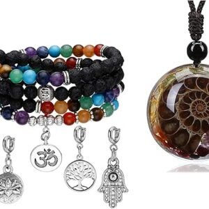 Jovivi 2 Item Chakra Bead Bracelet