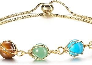 Jovivi Chakra Stone Bracelet for Women