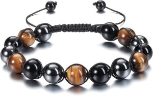 Jovivi Hematite Black Obsidian Bracelet