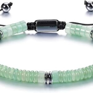 Jovivi Men's Gemstone Crystal Beaded Bracelet