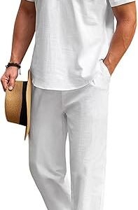 Men's Cotton Linen Set and Pants