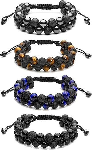 Men's Healing Aromatherapy Lava Bracelet Set