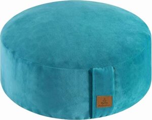 Round Velvet Meditation Pillow with Buckwheat