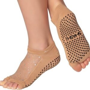 Sparkle Open Toe Pilates Grippy Socks