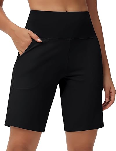 Women's High Waisted Bermuda Workout Shorts