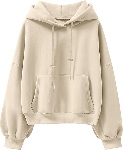 Womens Oversized Hoodie Lantern Sleeve Sweatshirt