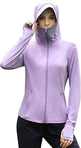 Women's Sun Protection Hoodie Jacket with Pockets