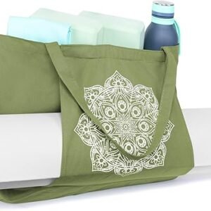 Yoga Mat Pocket Canvas Tote Bag