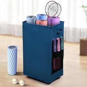 Yoga Mat Storage Rack with Wheels